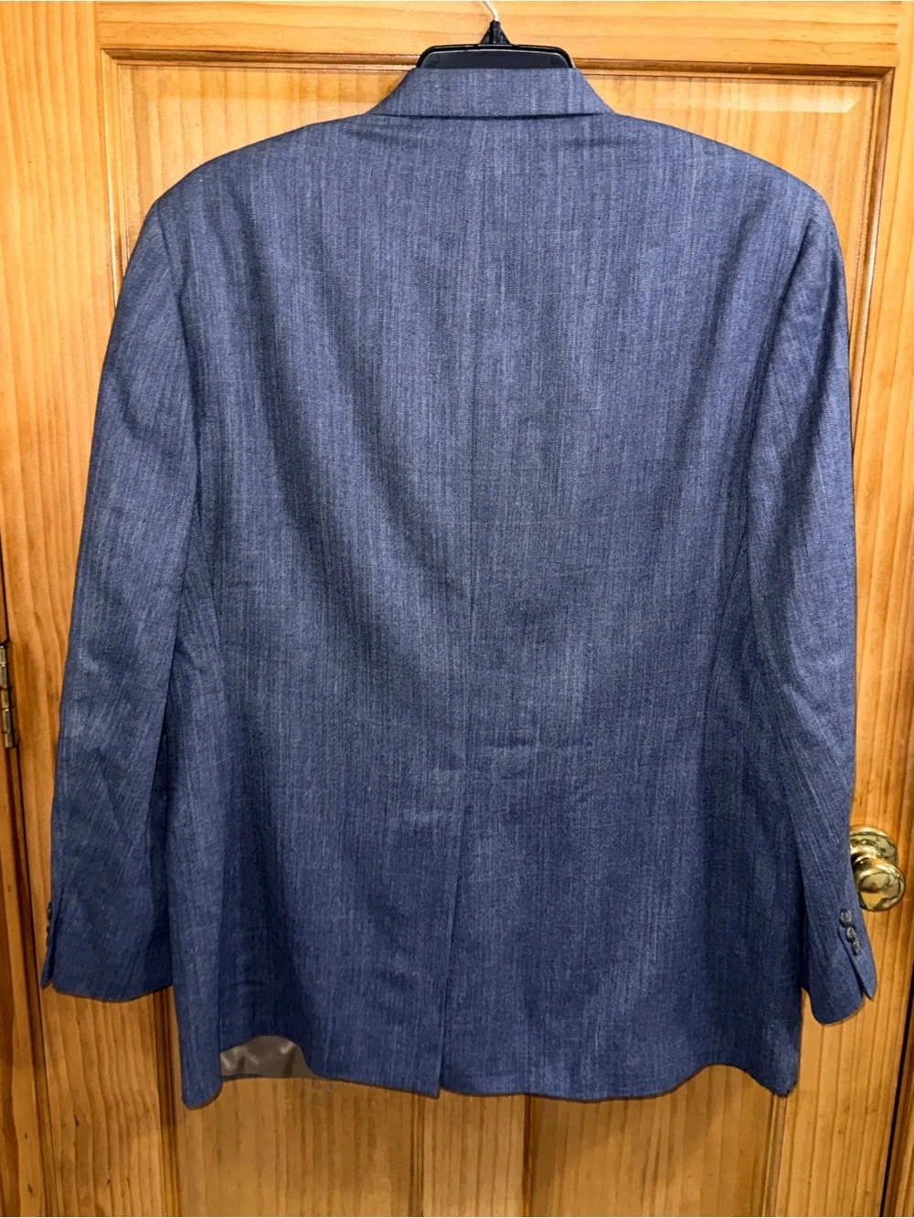 Vtg Brooks Brothers Men's Blue 3 Button Sport Coat-Gold Lining-Silk/Wool-44R-EC